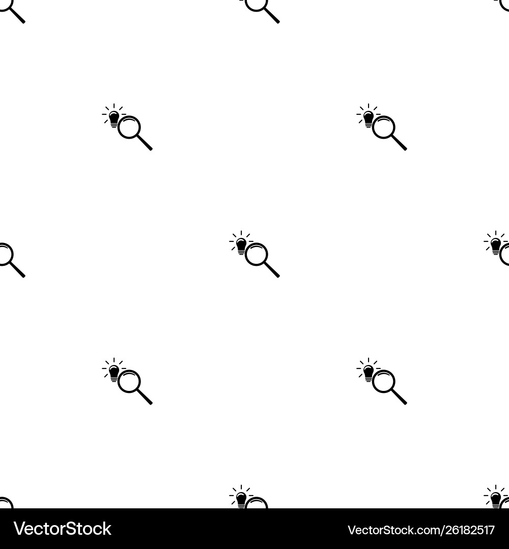 Seamless pattern with magnifier and lightbulb Seamless pattern with magnifier and lightbulb vector image