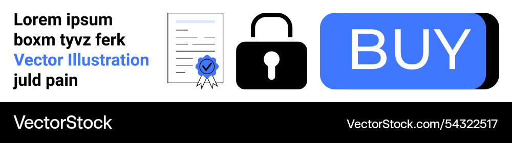 Secure online purchase concept with document lock Vector Image