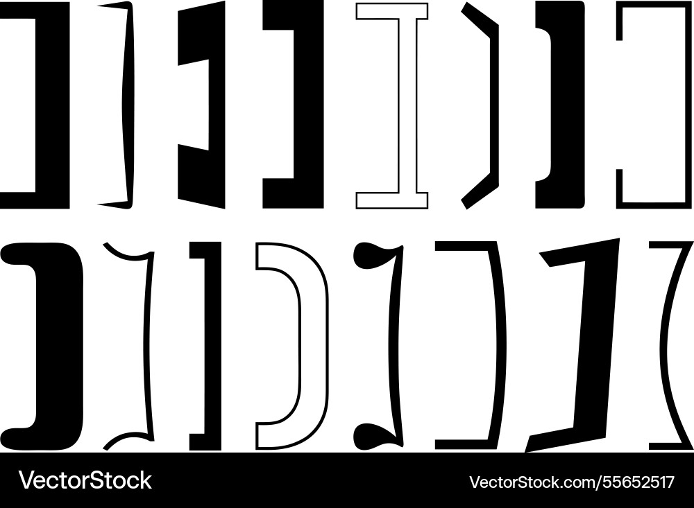 Set of different right brackets Set of different right brackets vector image