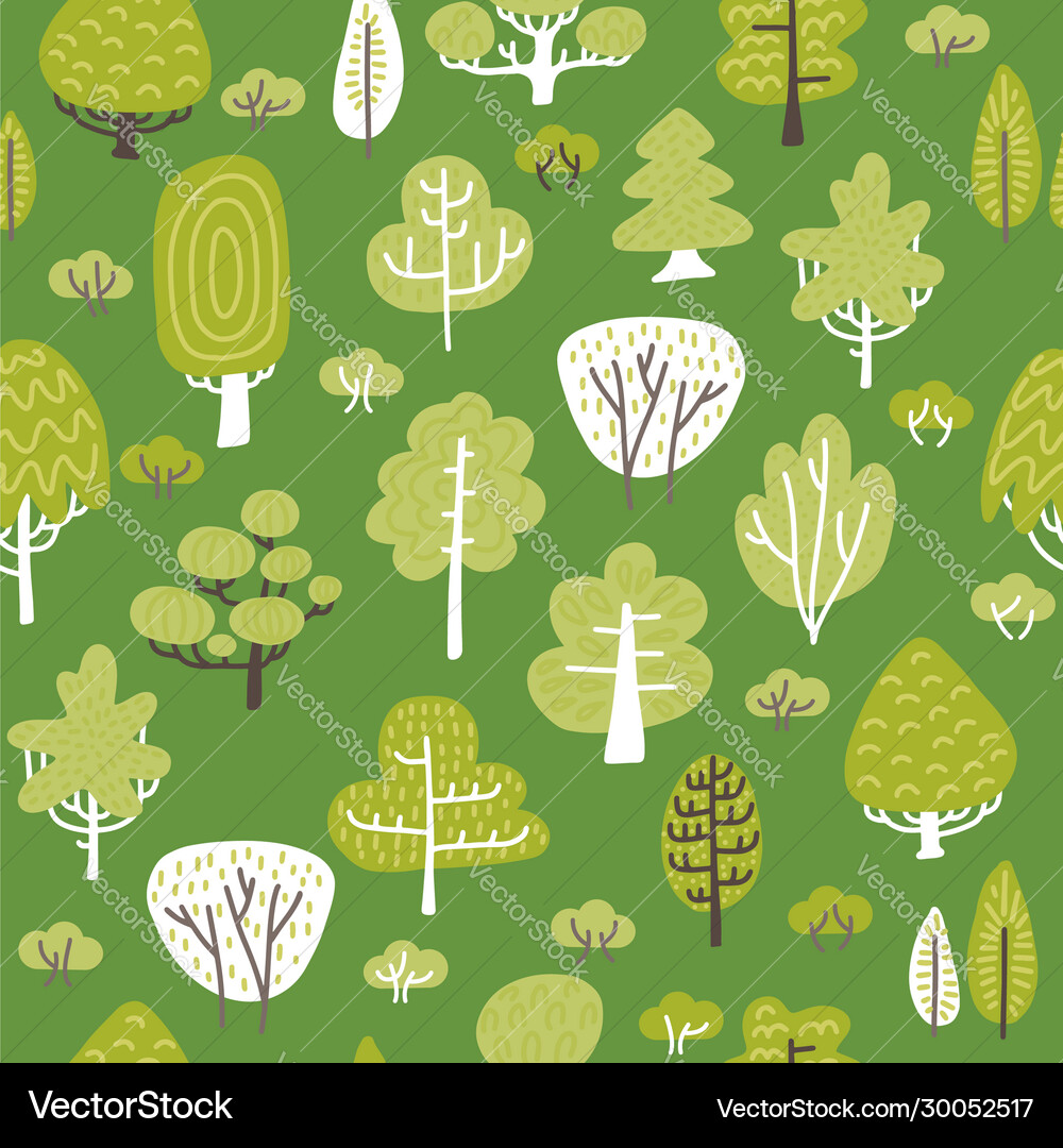 Tree Pattern - Scandinavian Style vector image