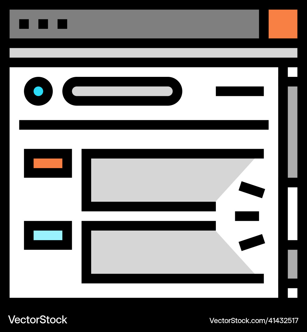 Web page scroll color icon Web page scroll color icon Vector Image