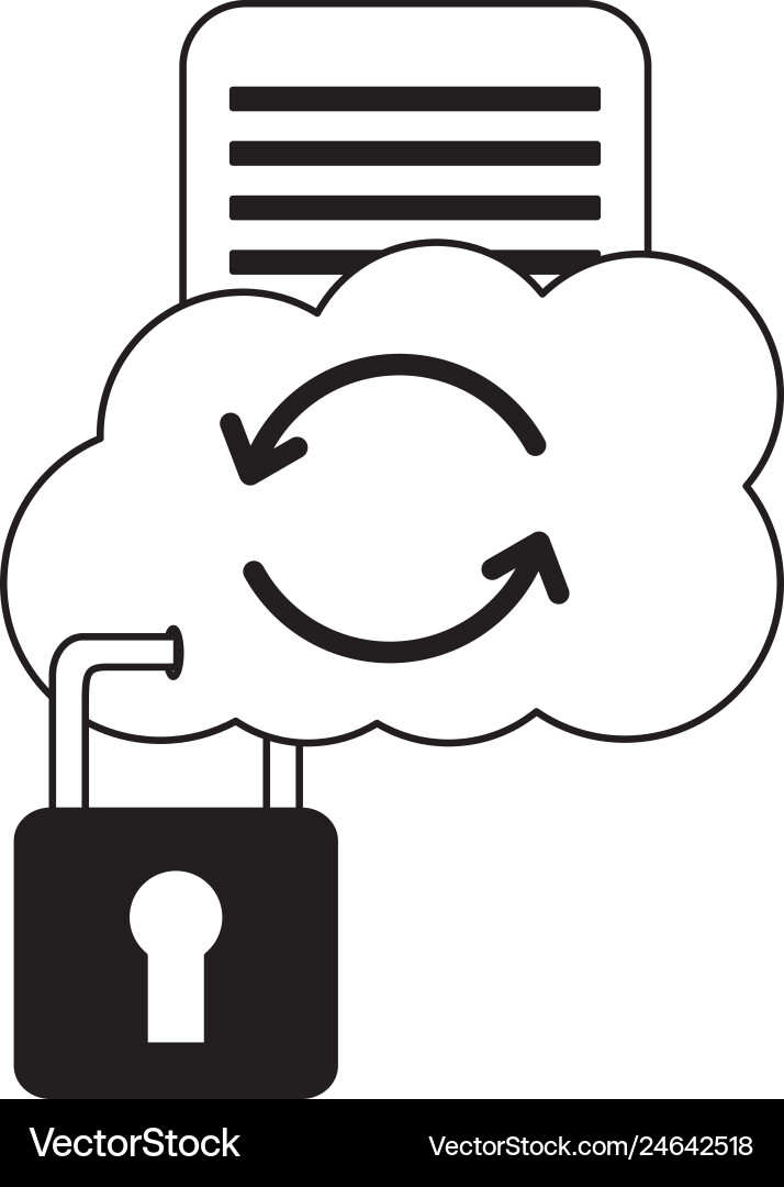 Cloud reload storage data security document Cloud reload storage data security document vector image