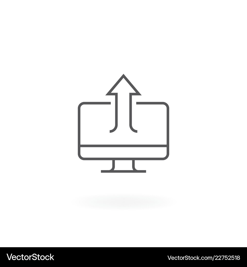 Cloud Upload Icon - Monitor vector image