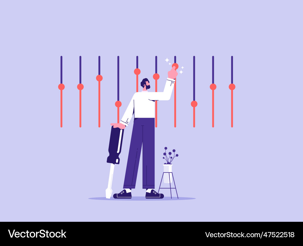 Concept of custom settings male user customize Concept of custom settings male user customize vector image