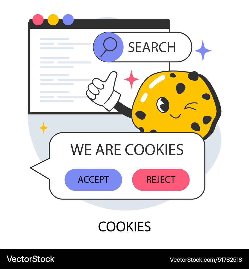 Cookie technology web browser session tracking Vector Image