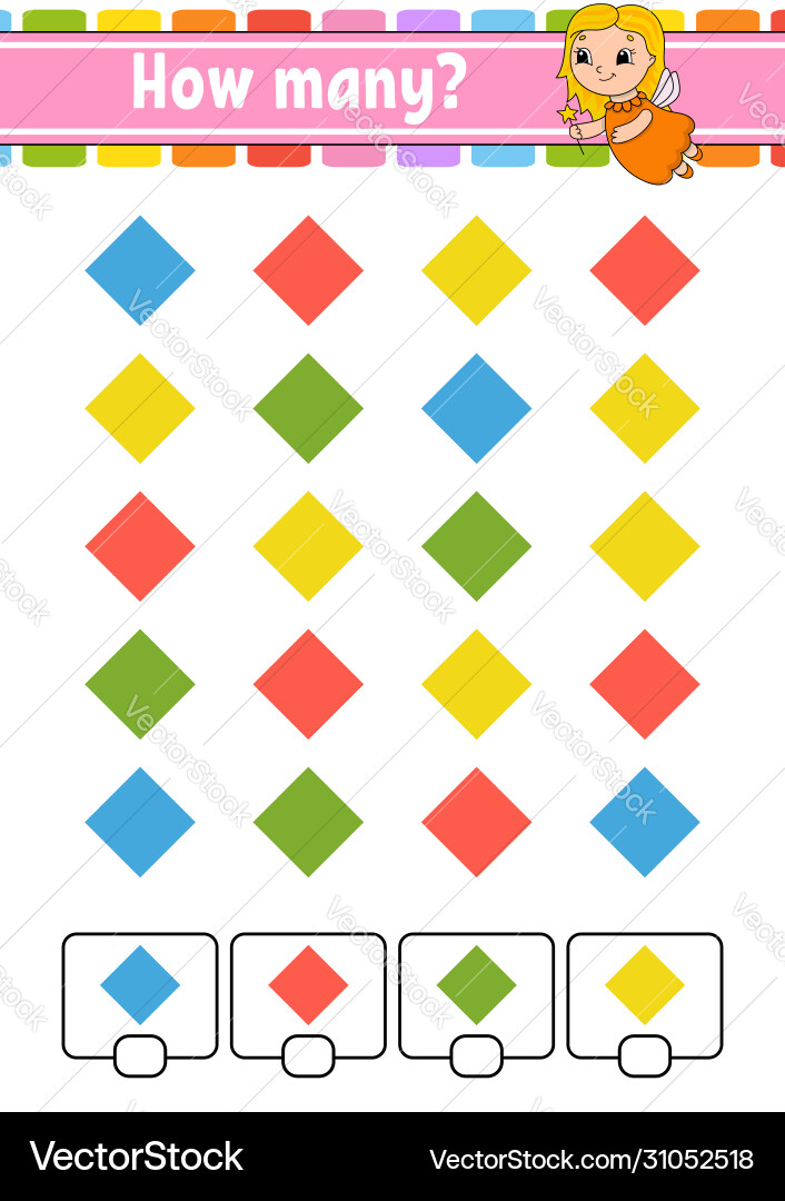 Counting game for children happy characters Counting game for children happy characters vector image