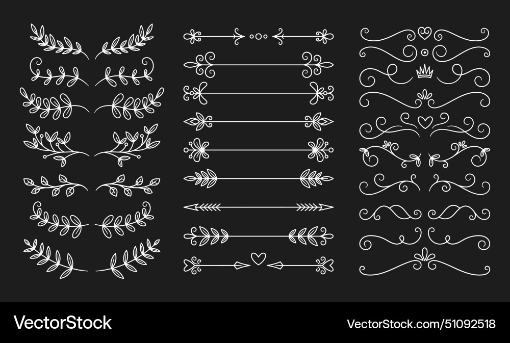 Decorative text dividers in retro style feature Decorative text dividers in retro style feature Vector Image