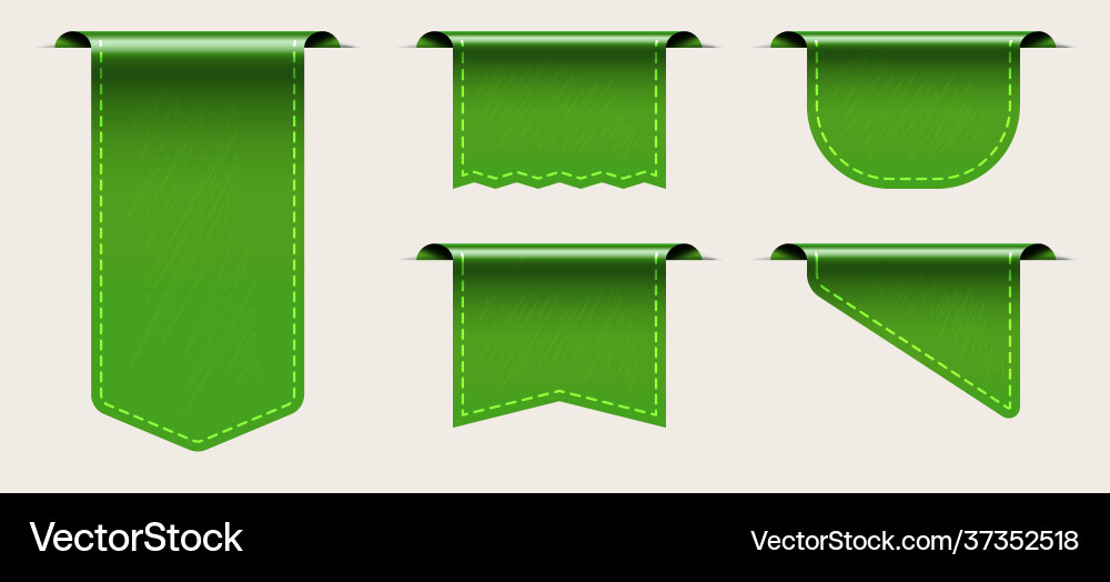 Green tag template with empty copy space set vector image