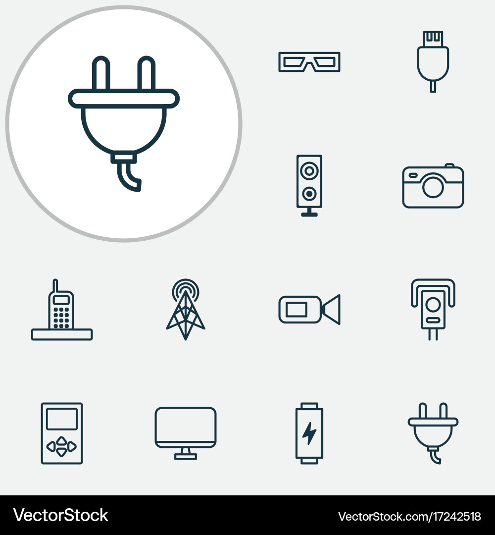 Hardware icons set collection of call photo vector image