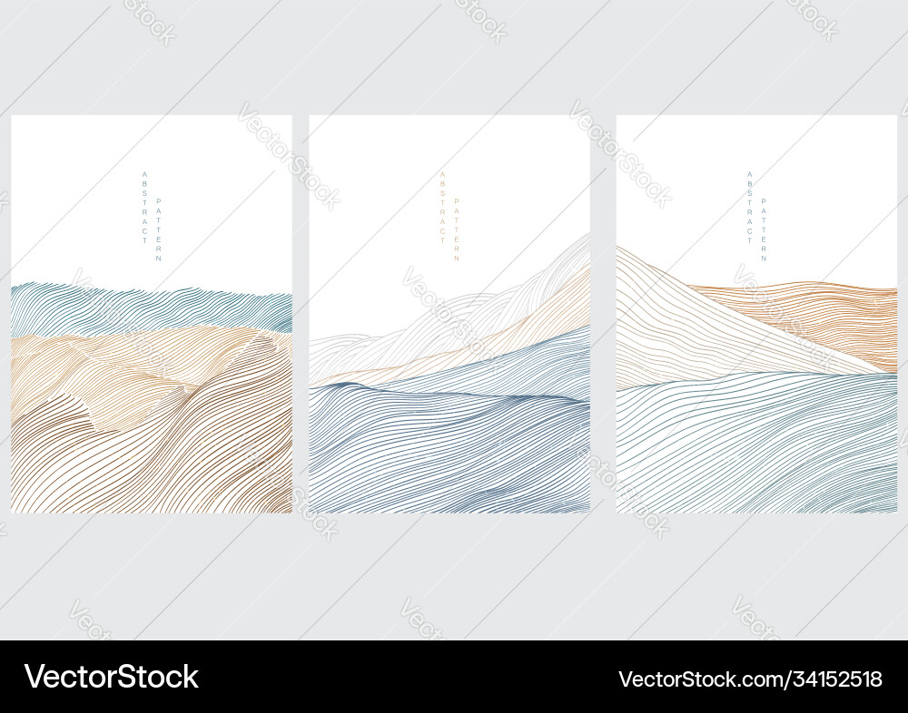 Japanese wave pattern with abstract background vector image