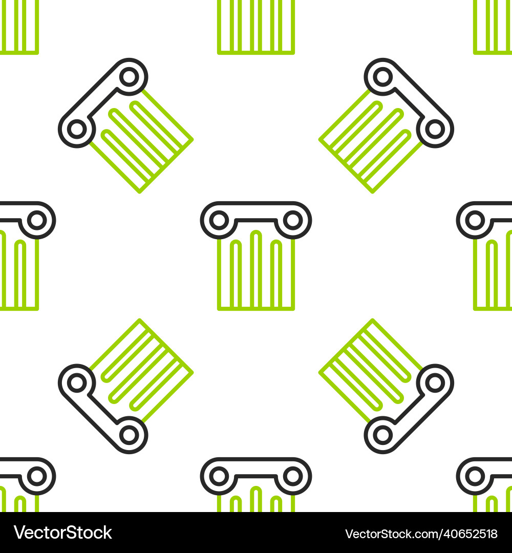 Line ancient column icon isolated seamless pattern Vector Image