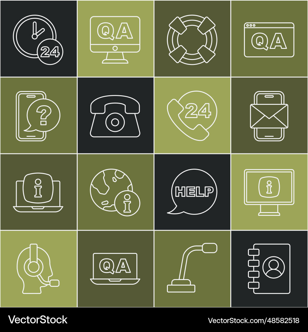 Set line address book monitor with information vector image