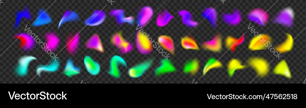 Set of multicolored gradient brush strokes Set of multicolored gradient brush strokes vector image