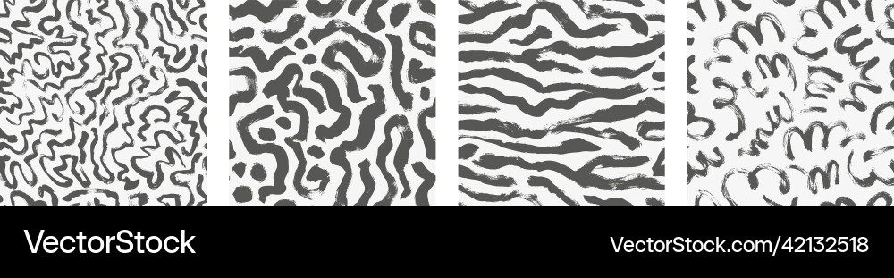 Set of seamless patterns with curved lines Set of seamless patterns with curved lines vector image