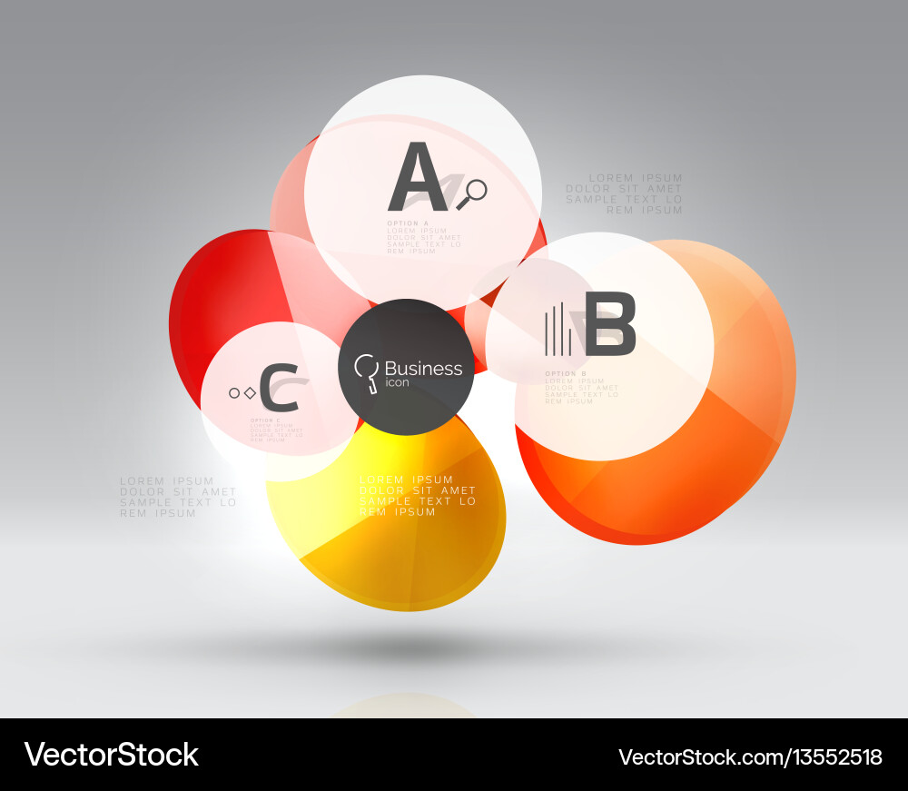 Shiny circles with text in 3d space Shiny circles with text in 3d space Vector Image