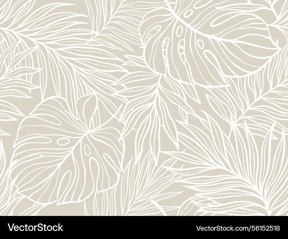 Tropical Leaf Outline Pattern