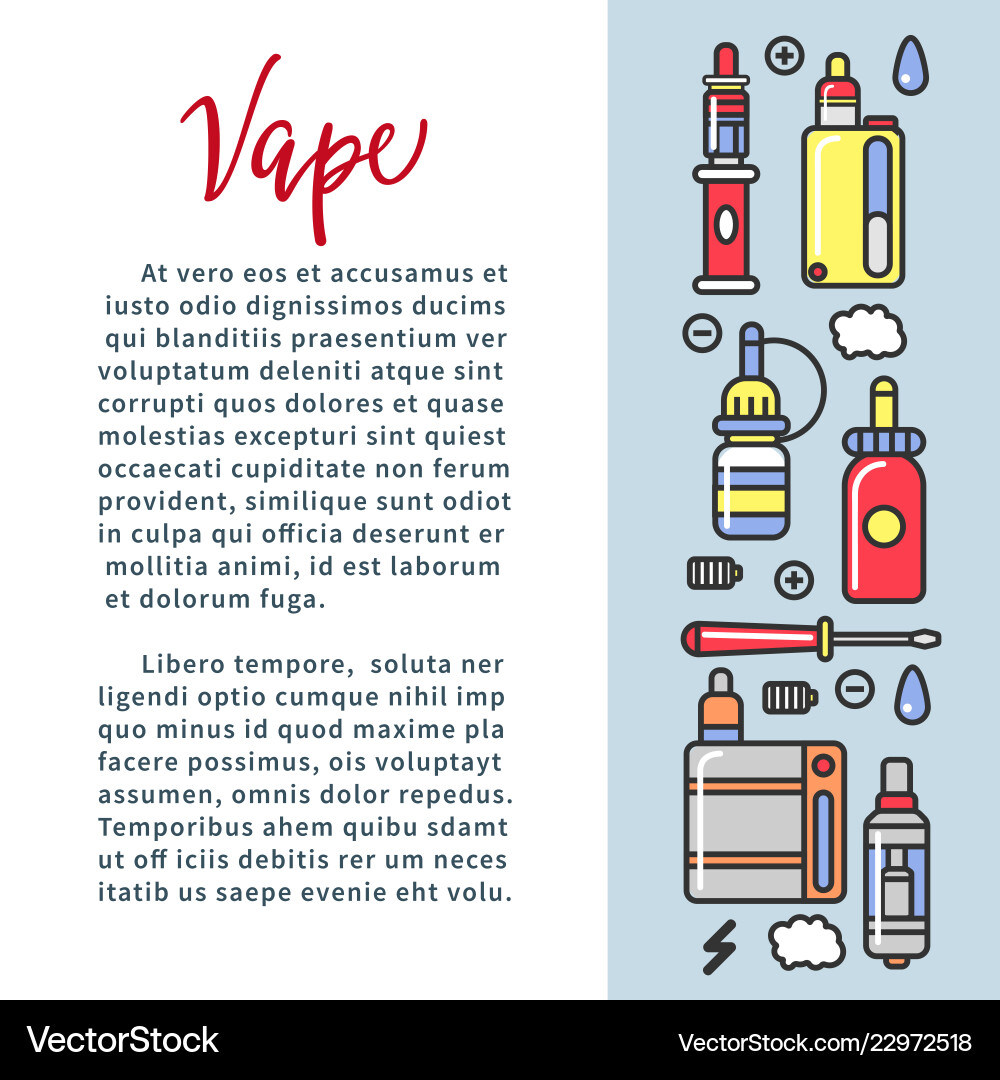 Vape zone internet shop promotional poster Vape zone internet shop promotional poster vector image