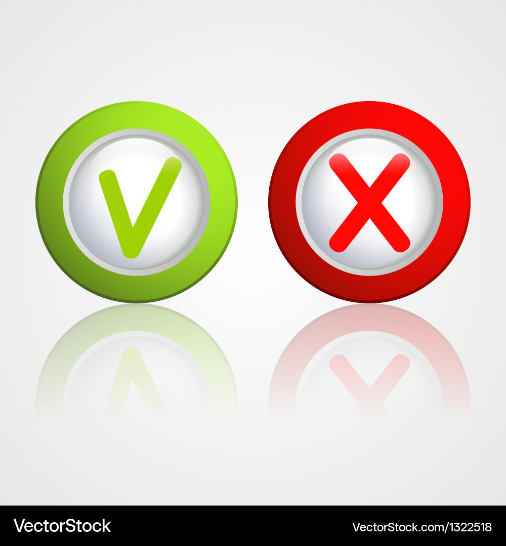 Yes and no buttons Vector Image