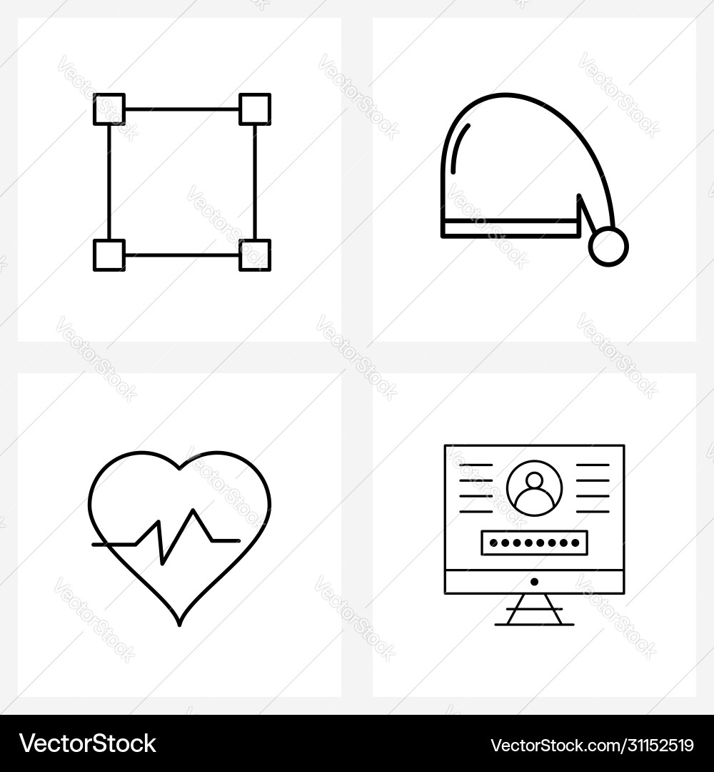 4 universal line icons for web and mobile font Vector Image
