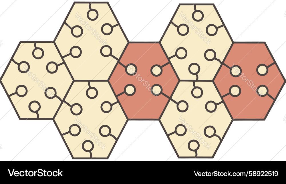 Abstract hexagonal network intricate connections Vector Image