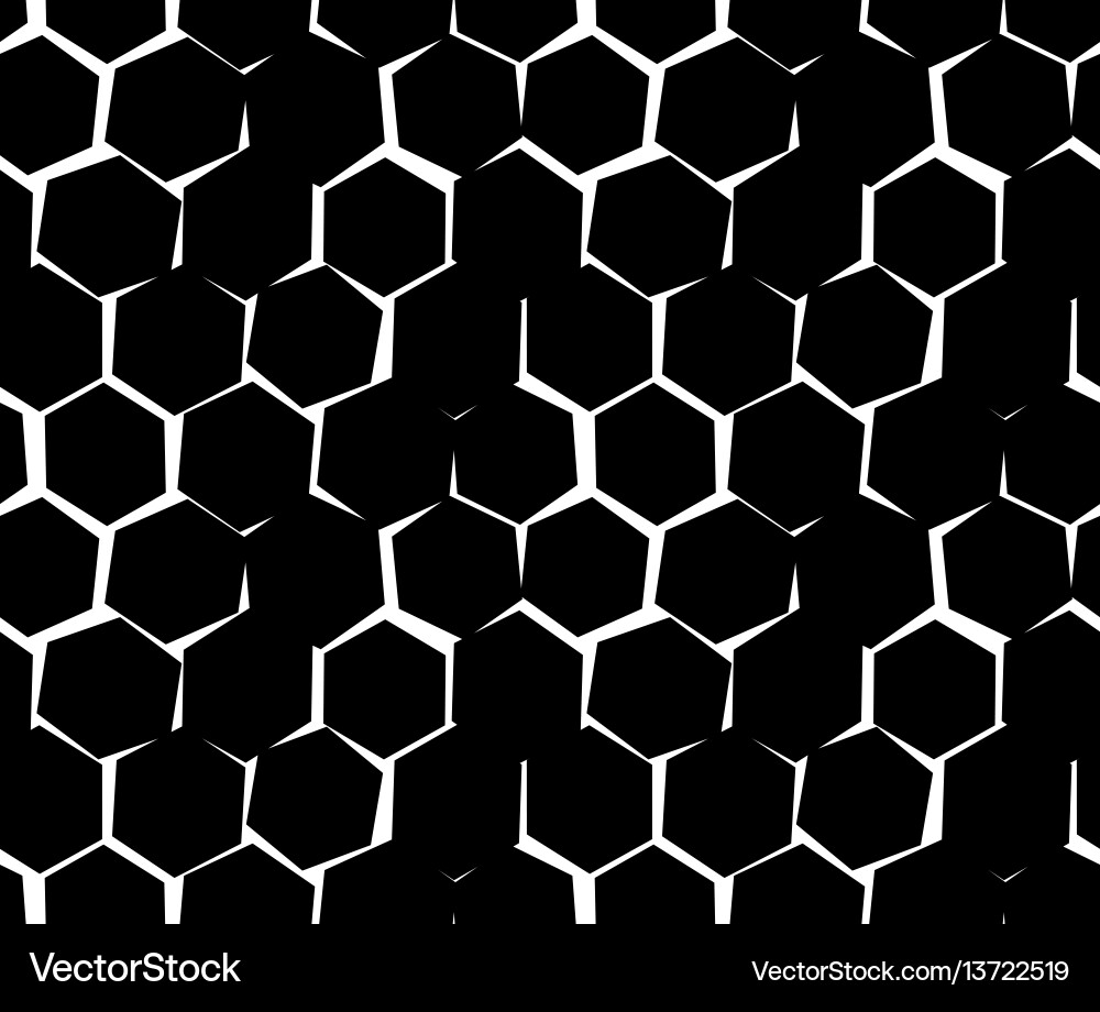 Abstract pattern of unequal cracks hexagons Vector Image