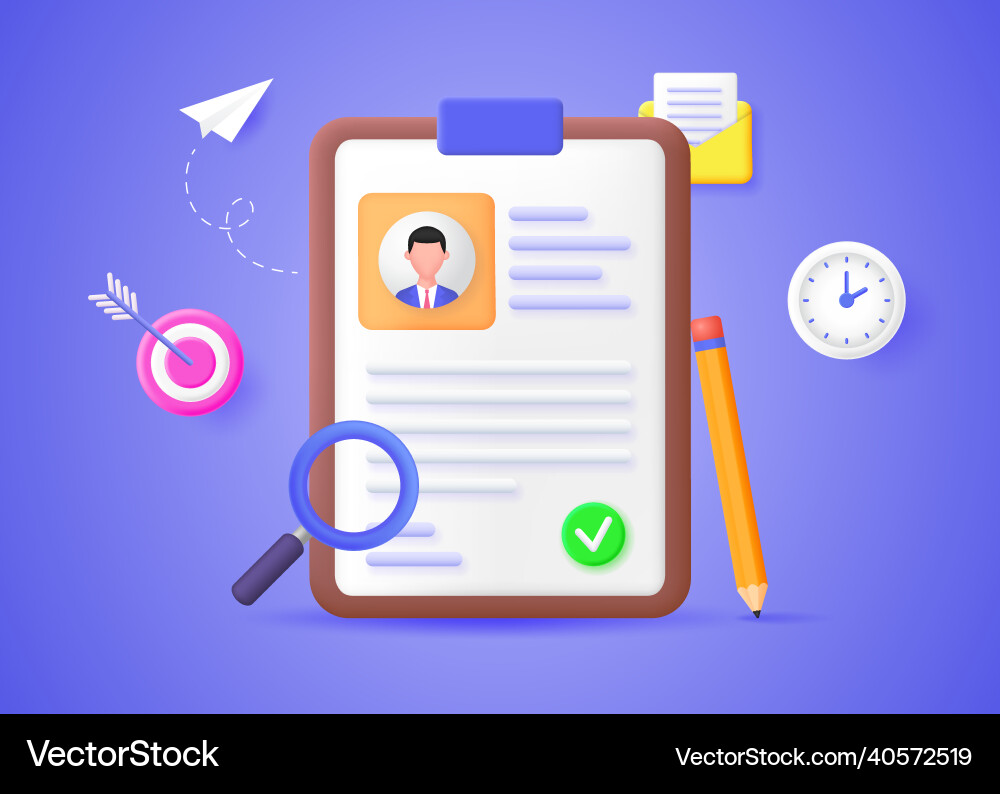 Concept of finding the best candidate Concept of finding the best candidate Vector Image