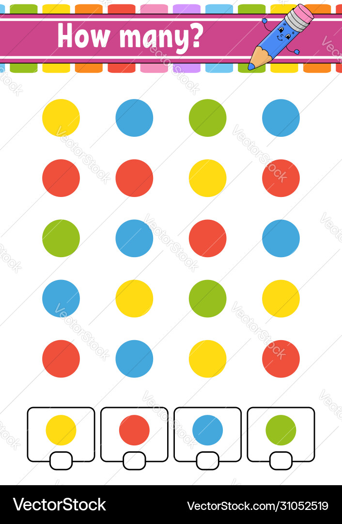 Counting game for children happy characters Counting game for children happy characters vector image