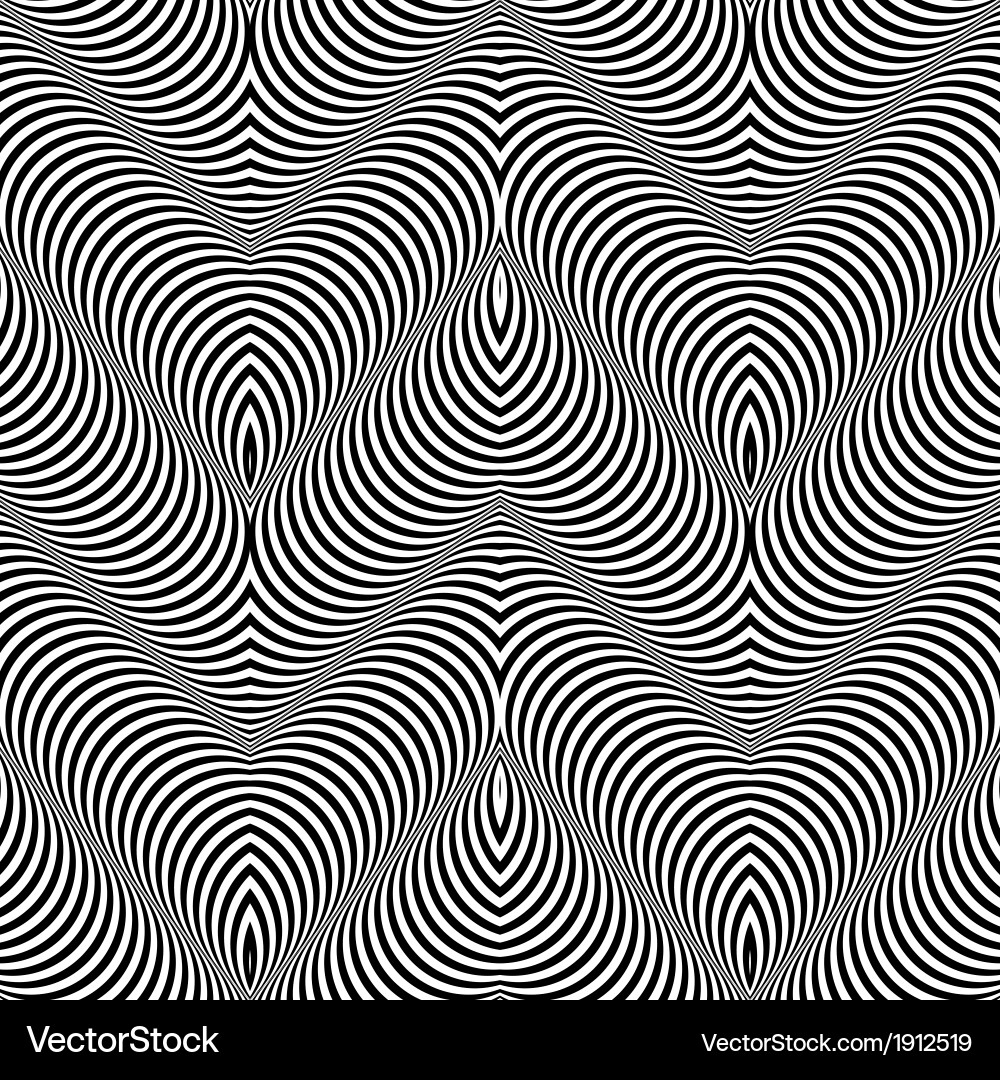 Dynamic Op Art Swirls Pattern Vector Image