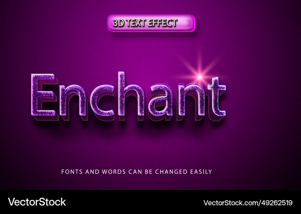 Enchant 3d text effect style vector image