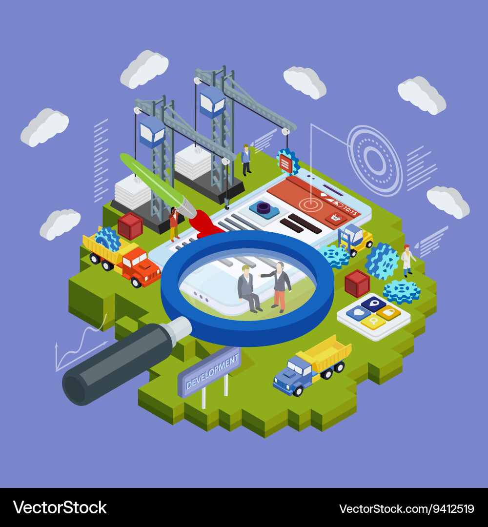 Flat app development vector image