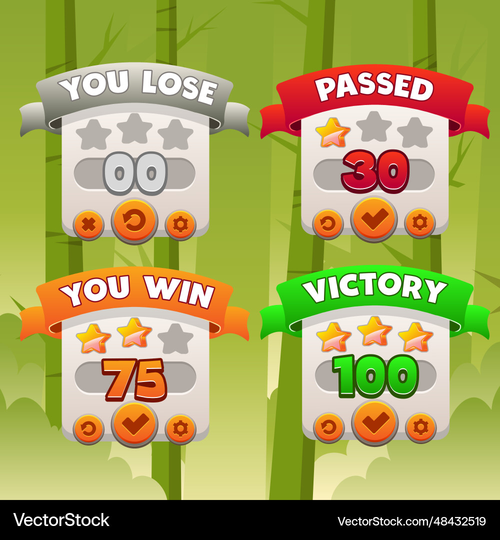 Game ui board collection for design Vector Image