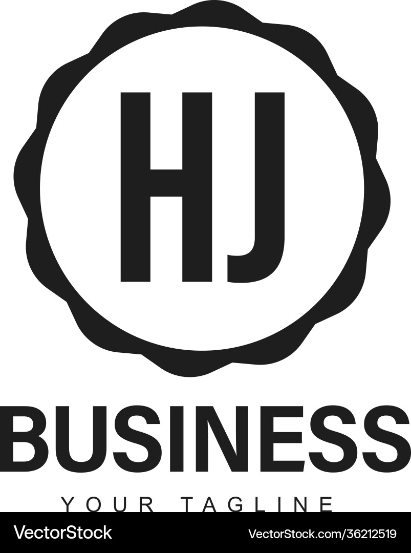 Hj initial a logo design with abstract style Vector Image