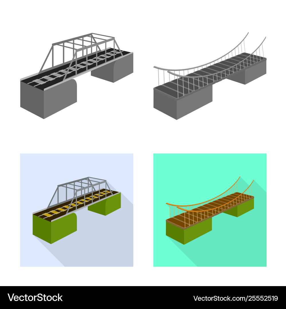 Isolated object connection and design sign set vector image