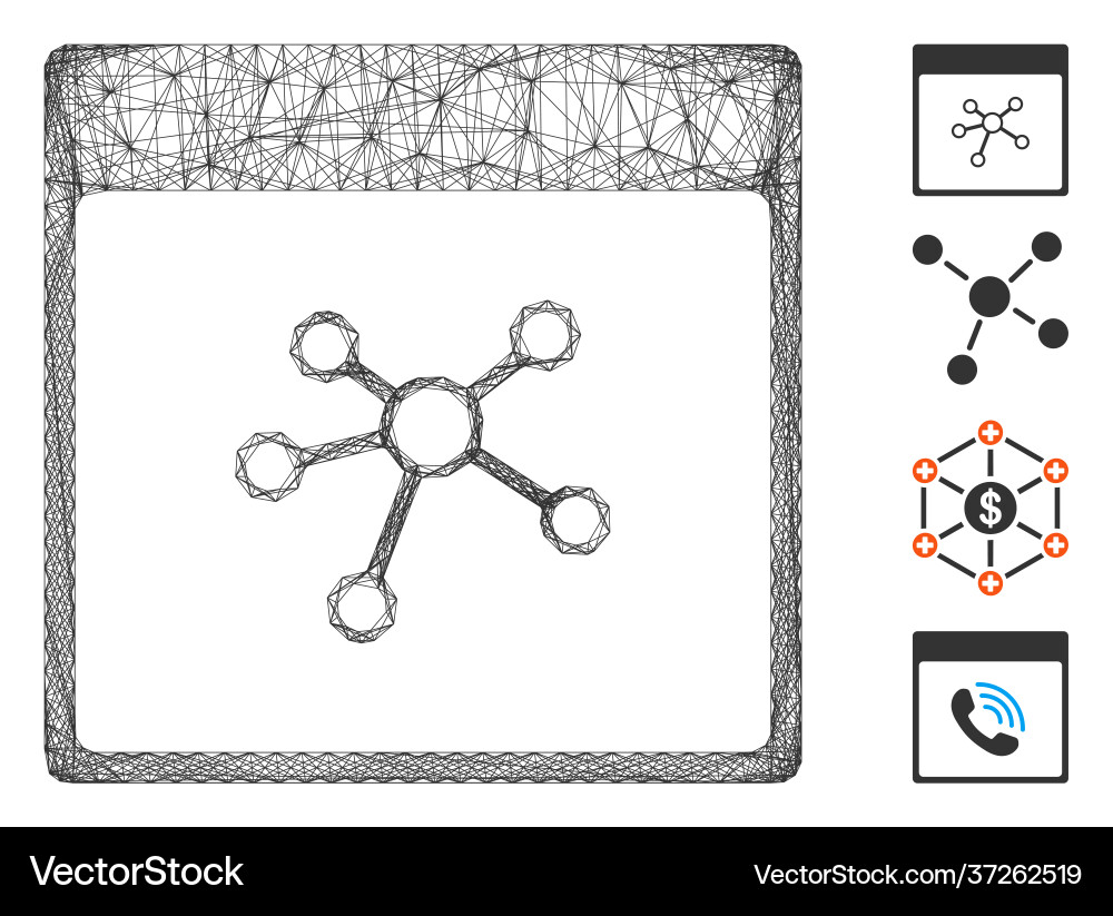 Linear links calendar page mesh Linear links calendar page mesh vector image