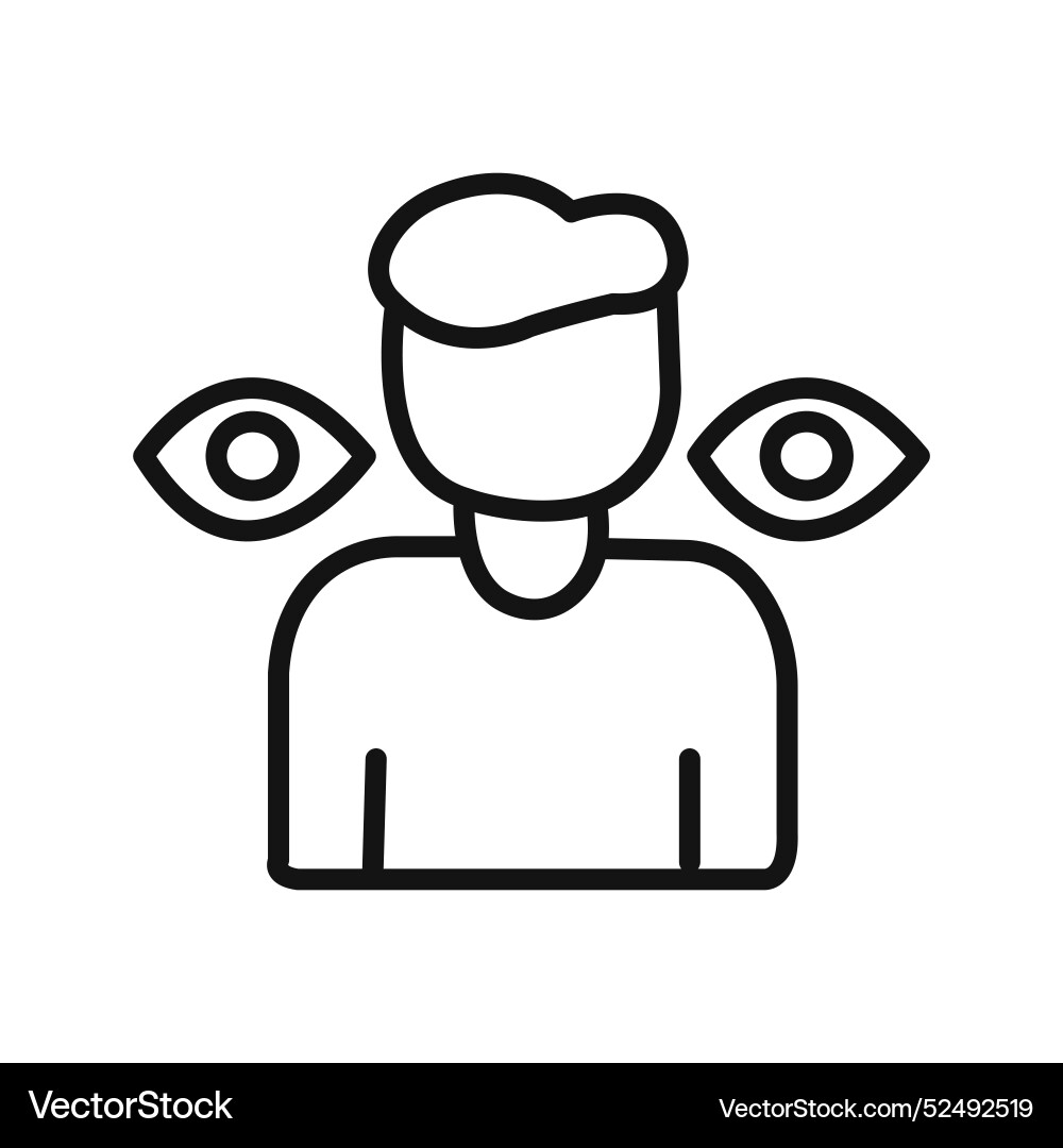 Paranoia icon linear graphics set Vector Image