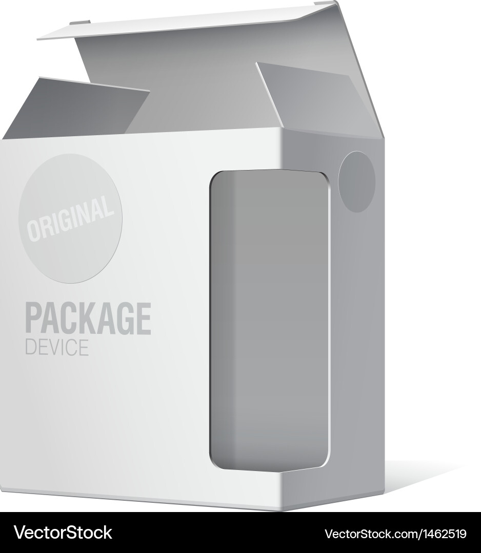 Realistic package box for software device Vector Image
