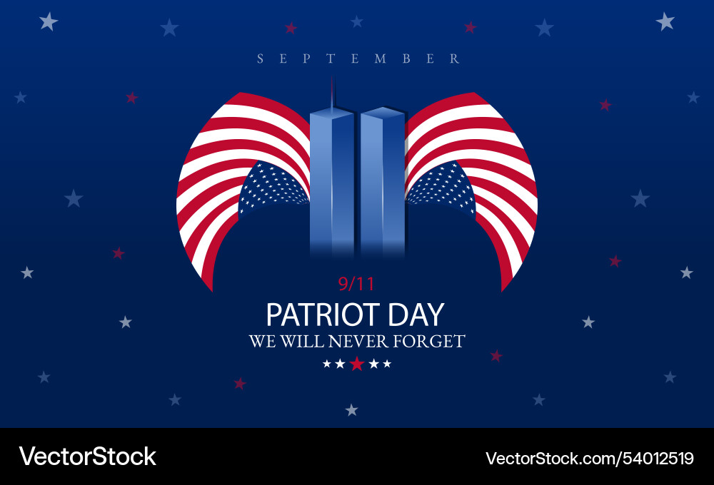 Remembering september 9 11 patriot day Royalty Free Vector