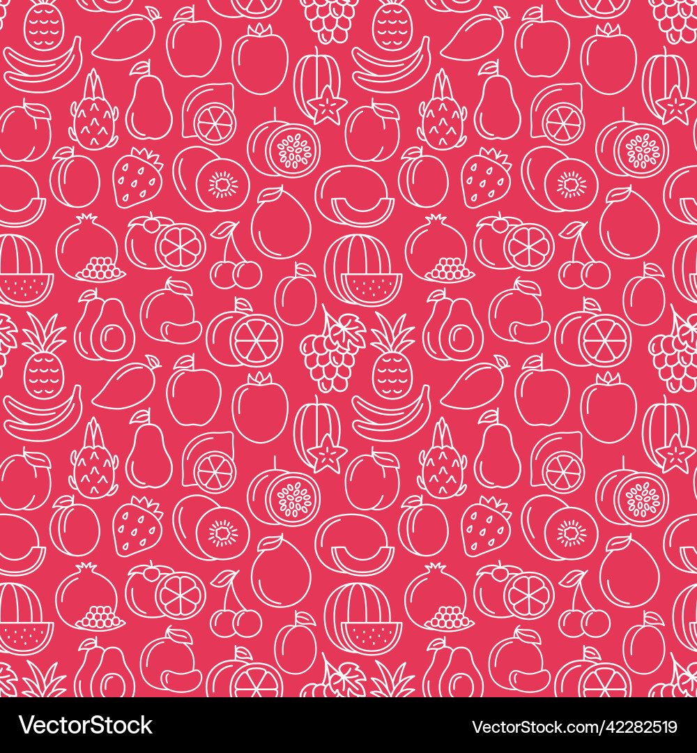 Seamless pattern with icons of fruits and berries Seamless pattern with icons of fruits and berries vector image
