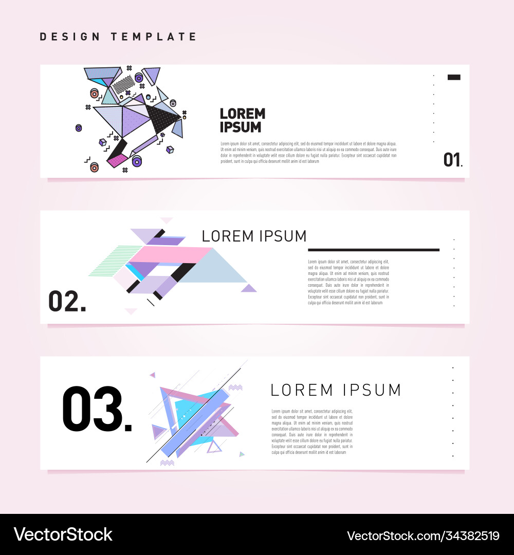 Set abstract banner web design template retro Set abstract banner web design template retro Vector Image