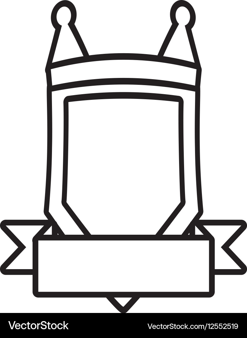 Shield element sticker outline empty vector image