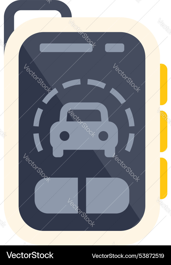 Smart key showing open car lock system icon vector image
