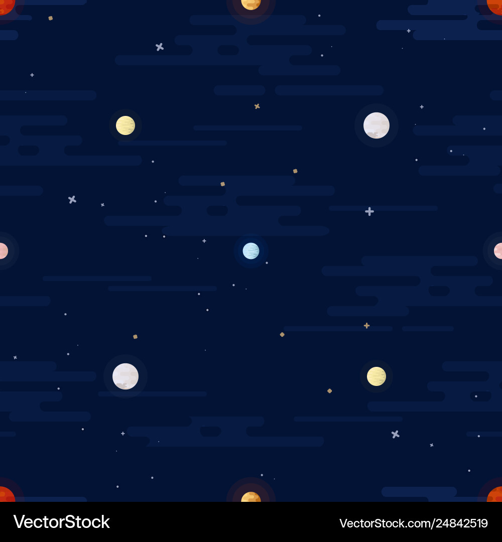 Space print seamless pattern different Space print seamless pattern different Vector Image