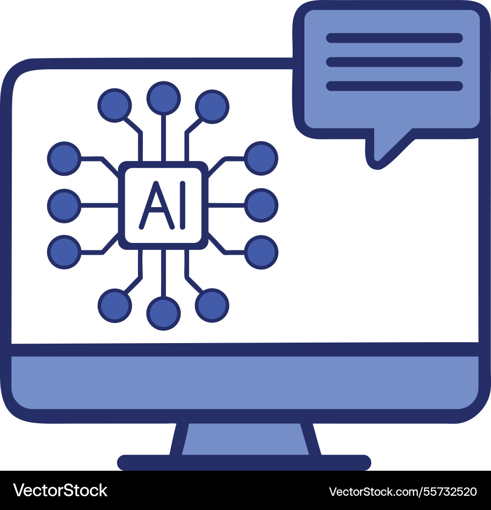 Ai chatbot computer digital interface Vector Image