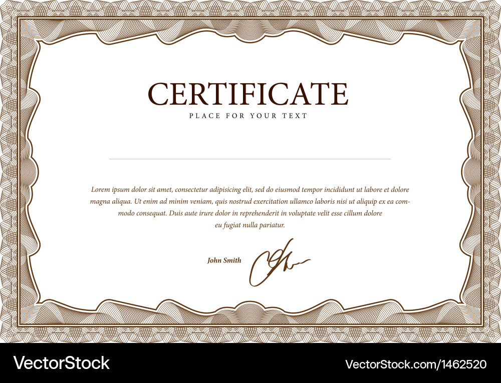Certificate pattern that is used in currency vector image