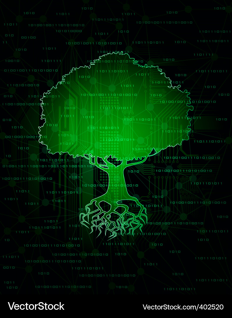 Digital Tree Circuit vector image