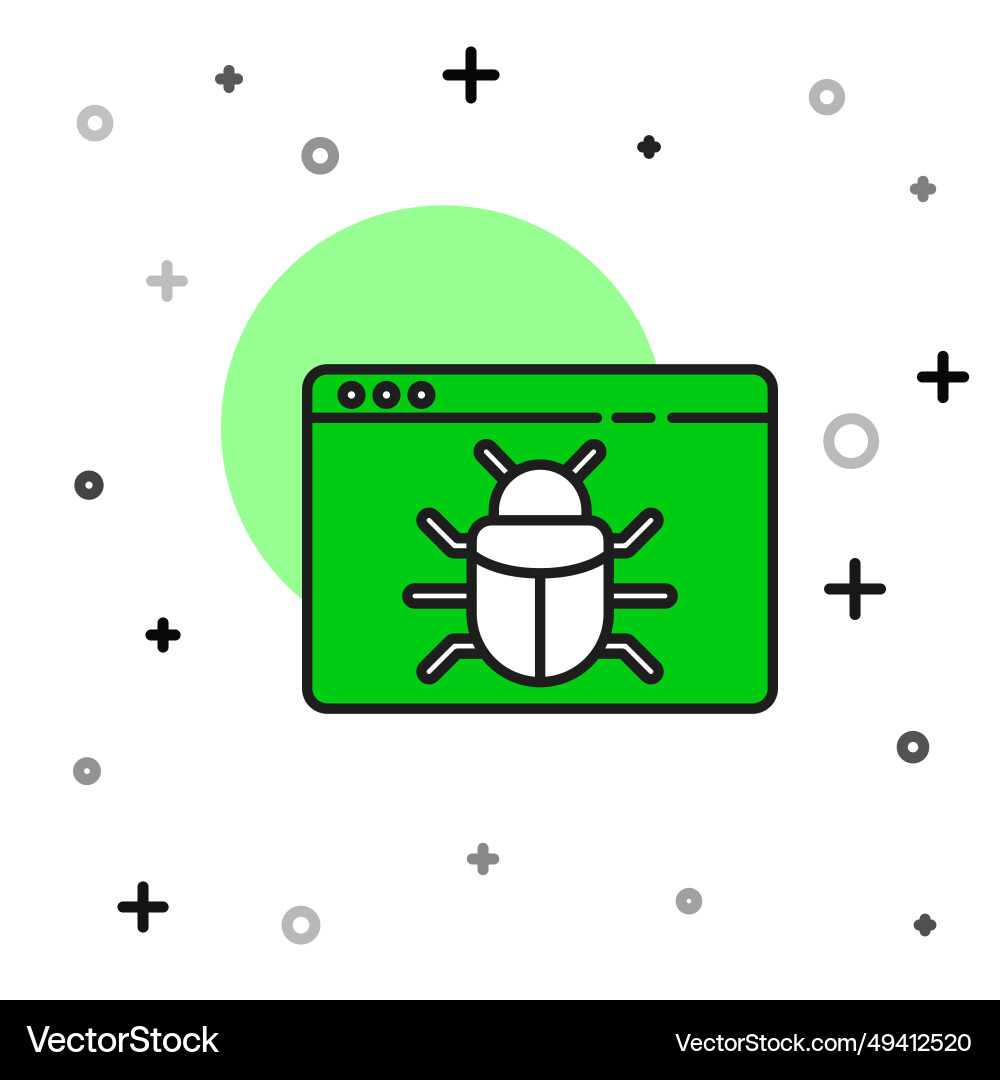 Filled outline system bug concept icon isolated Vector Image