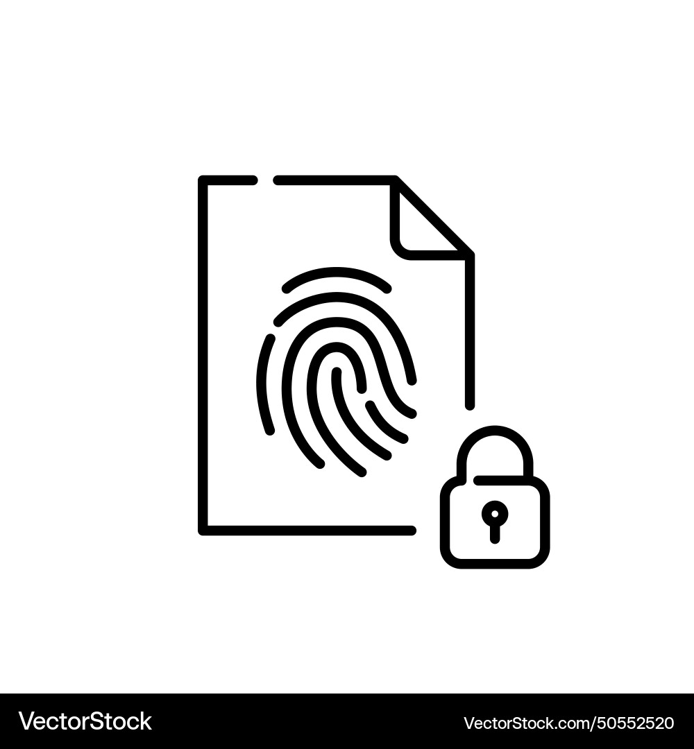 Fingerprint protected file pixel perfect Fingerprint protected file pixel perfect vector image
