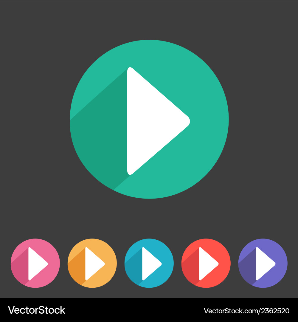Flat game graphics icon play vector image