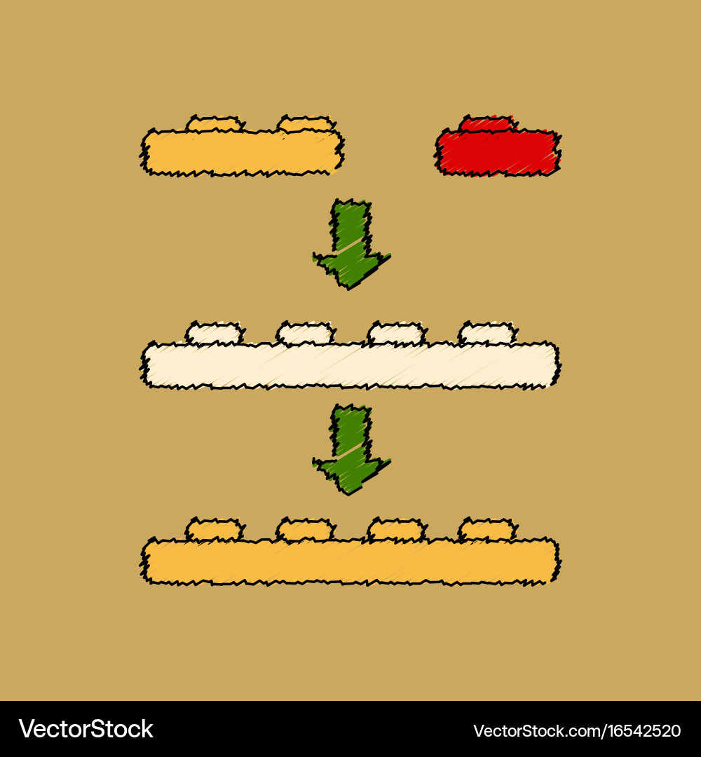 Flat shading style icon lego constructor Vector Image