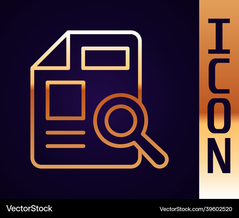 Gold line document with graph chart icon isolated Gold line document with graph chart icon isolated vector image